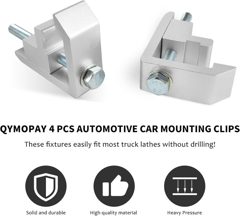 QYMOPAY Track System Mounting Clamps, Truck Topper Clamps,for Toyota,Tacoma,Tundra Truck Bed Cover -8PCS Sliver - Image 4
